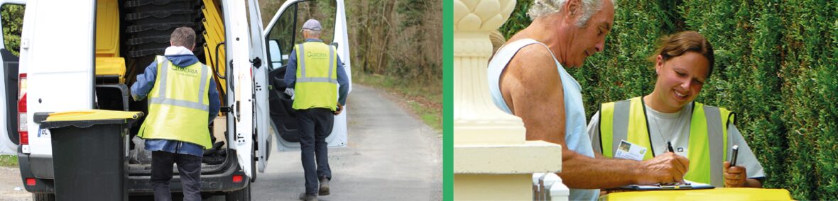 L’équipe Quadria en action lors de la distribution de bacs poubelles dans le cadre d’une prestation de service dédiée.